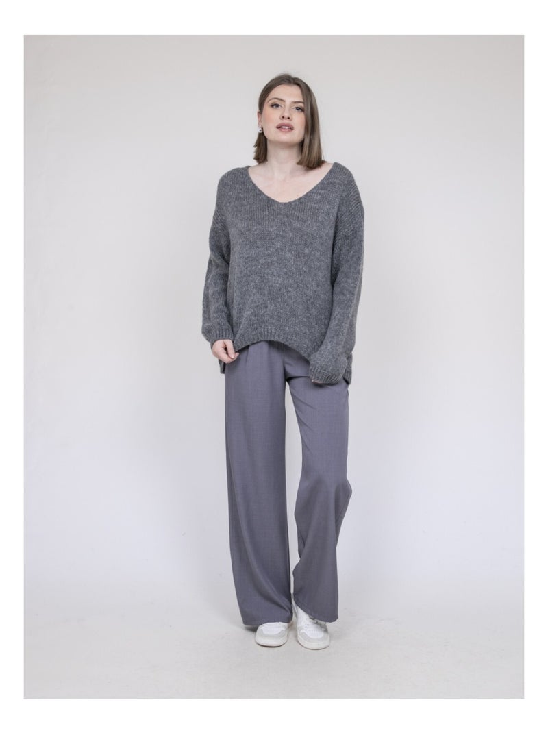 Jersey de cuello en V KLORIANE Gris - Kiabi