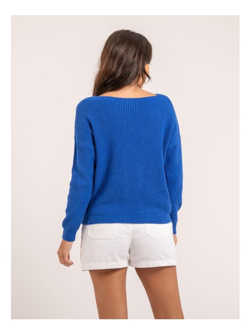 Jersey de cuello en V KYLEENA Azul real - Kiabi