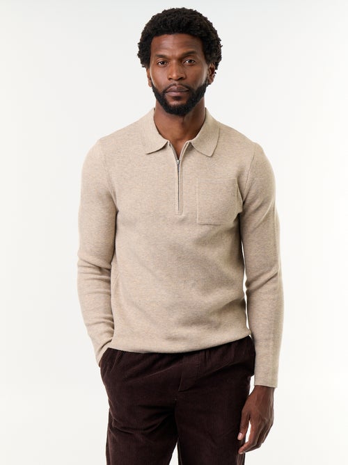 Jersey de cuello polo con cremallera - Kiabi Jersey de cuello polo con cremallera - Kiabi