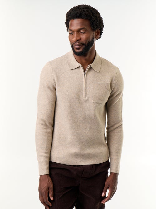 Jersey de cuello polo con cremallera - Kiabi Jersey de cuello polo con cremallera - Kiabi