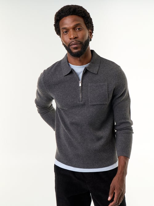 Jersey de cuello polo con cremallera - Kiabi