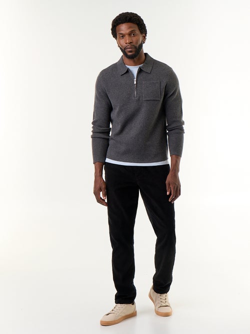 Jersey de cuello polo con cremallera - Kiabi