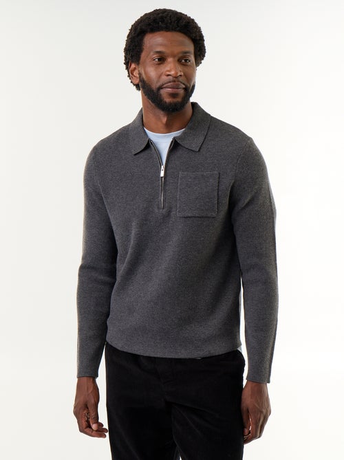 Jersey de cuello polo con cremallera - Kiabi