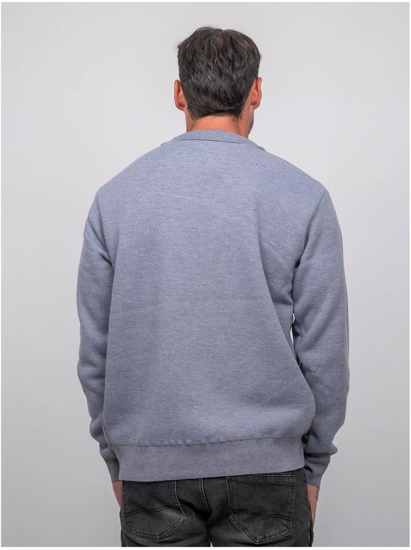 Jersey de cuello polo con cremallera larmoti Gris jaspeado - Kiabi
