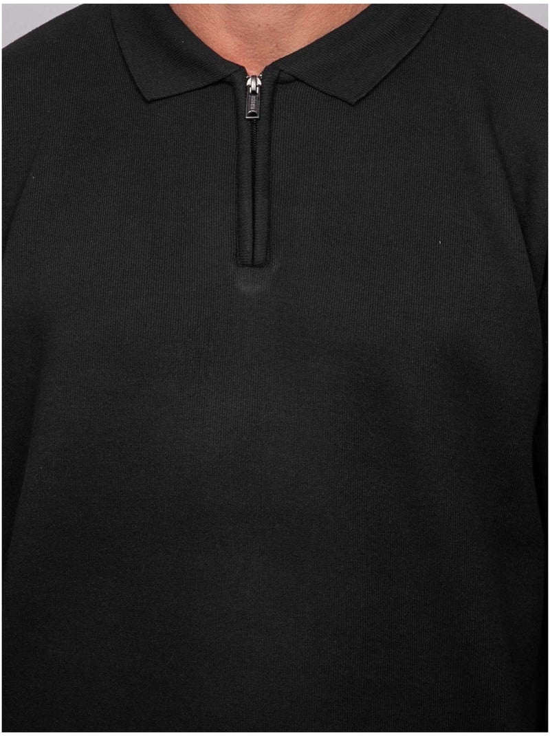 Jersey de cuello polo con cremallera larmoti Negro - Kiabi