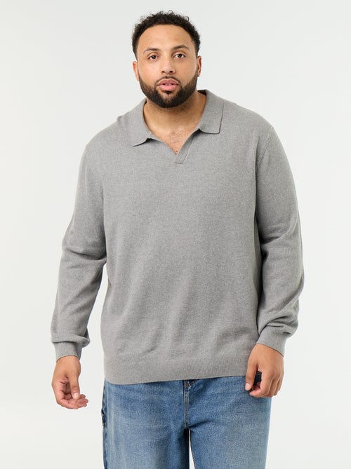 Jersey de cuello polo de manga larga - Kiabi Jersey de cuello polo de manga larga - Kiabi