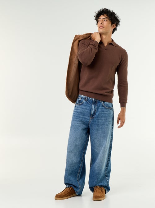Jersey de cuello polo de manga larga - Kiabi