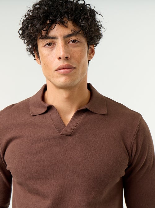 Jersey de cuello polo de manga larga - Kiabi