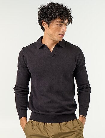 Jersey de cuello polo de manga larga