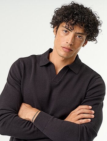 Jersey de cuello polo de manga larga