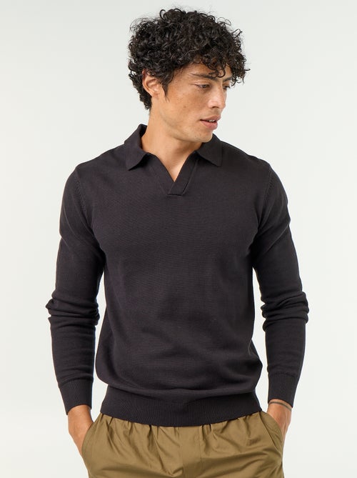 Jersey de cuello polo de manga larga - Kiabi