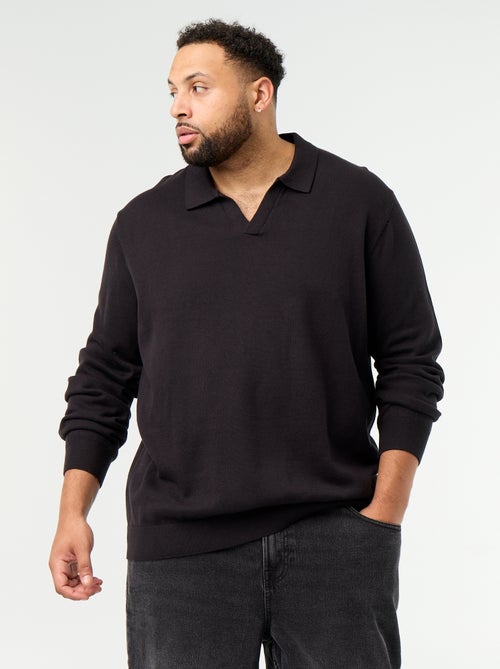 Jersey de cuello polo de manga larga - Kiabi
