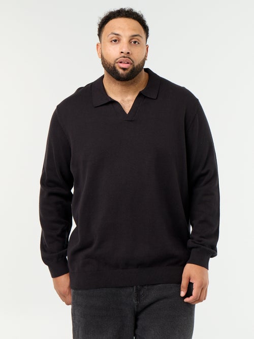 Jersey de cuello polo de manga larga - Kiabi