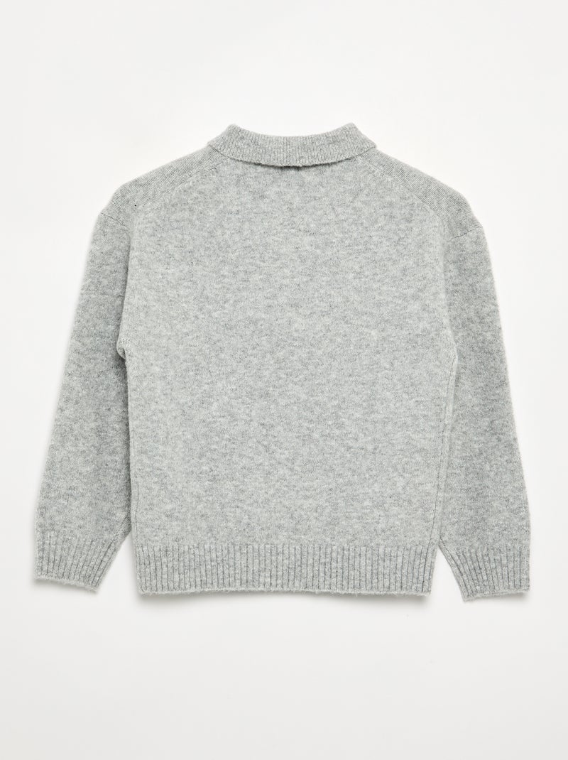 Jersey de cuello polo Gris - Kiabi