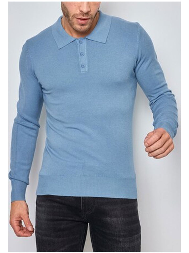Jersey de cuello polo Kebello Azul cielo - Kiabi