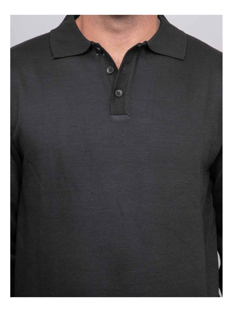 Jersey de cuello polo LOMEDI Negro - Kiabi