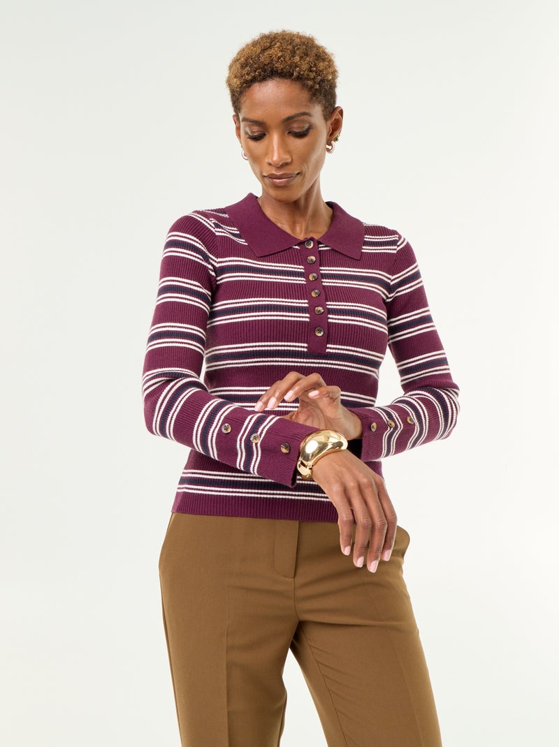 Jersey de cuello polo Purpura - Kiabi