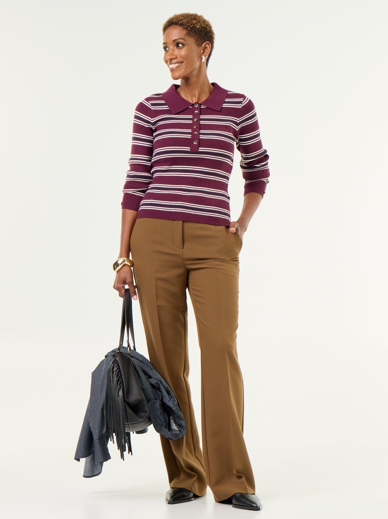 Jersey de cuello polo Purpura - Kiabi