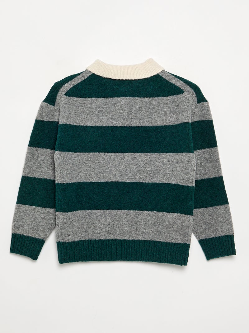 Jersey de cuello polo Verde oscuro - Kiabi