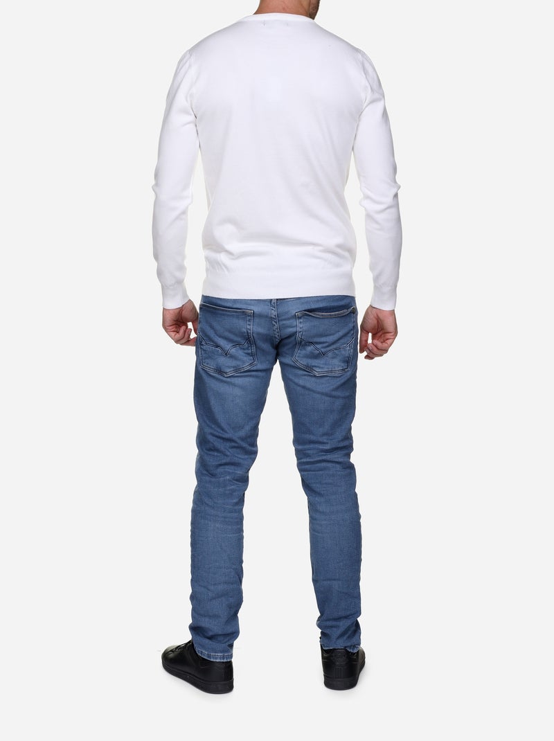 Jersey de cuello redondo - Kenzarro Blanco - Kiabi
