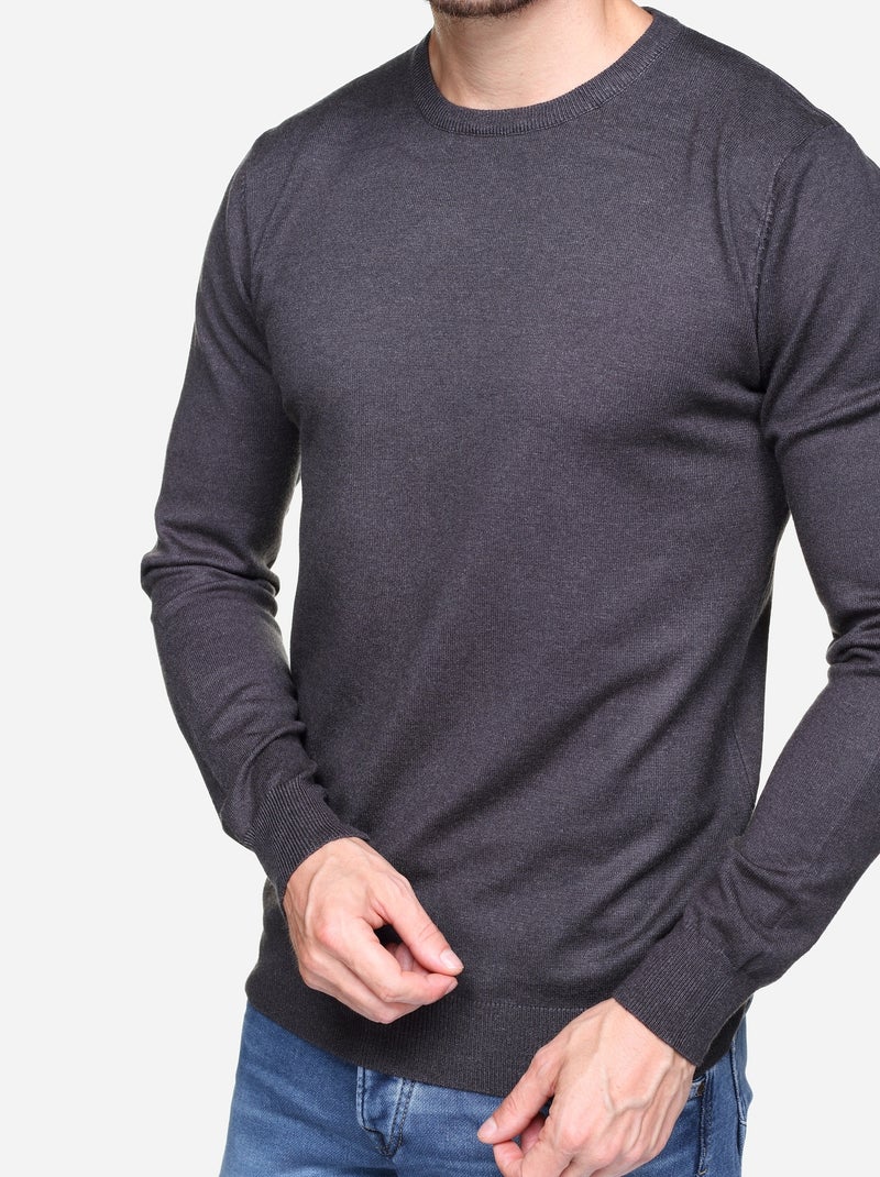 Jersey de cuello redondo - Kenzarro Gris oscuro - Kiabi