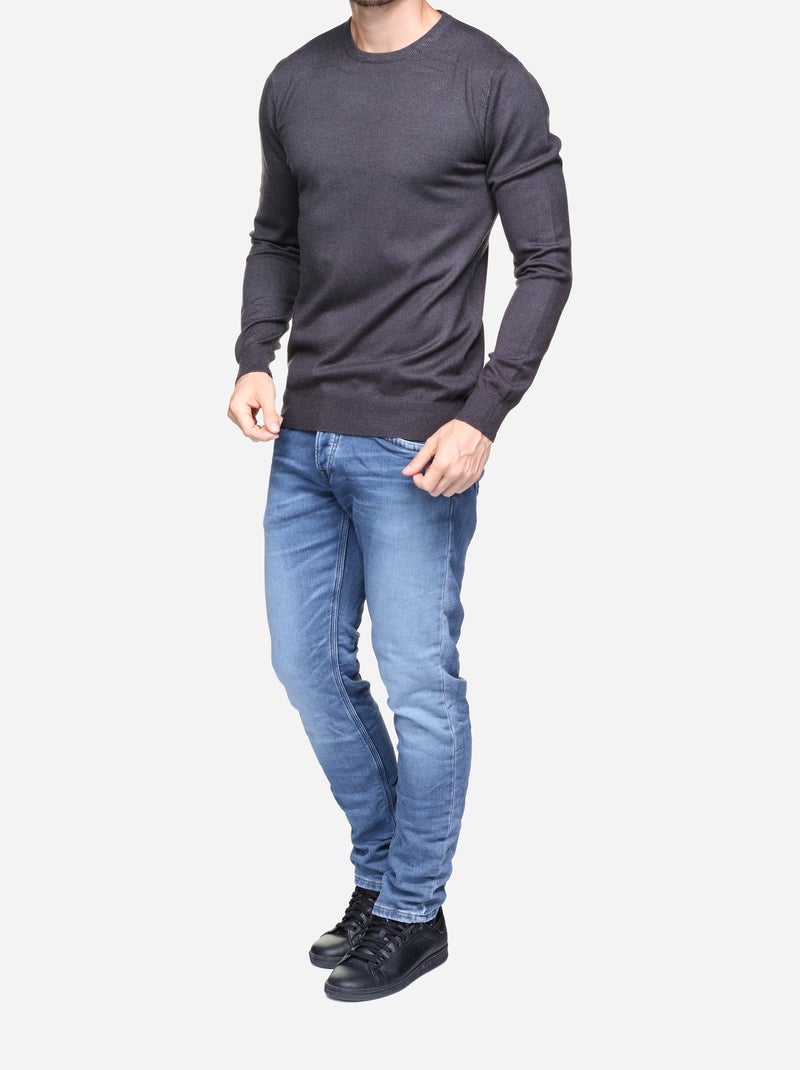 Jersey de cuello redondo - Kenzarro Gris oscuro - Kiabi