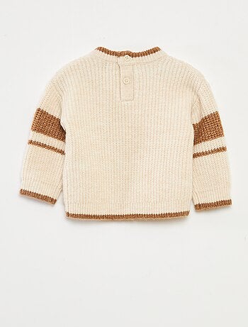 Jersey cuello redondo bicolor