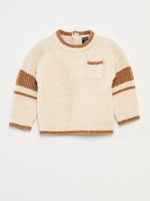 Jersey de cuello redondo bicolor - Kiabi