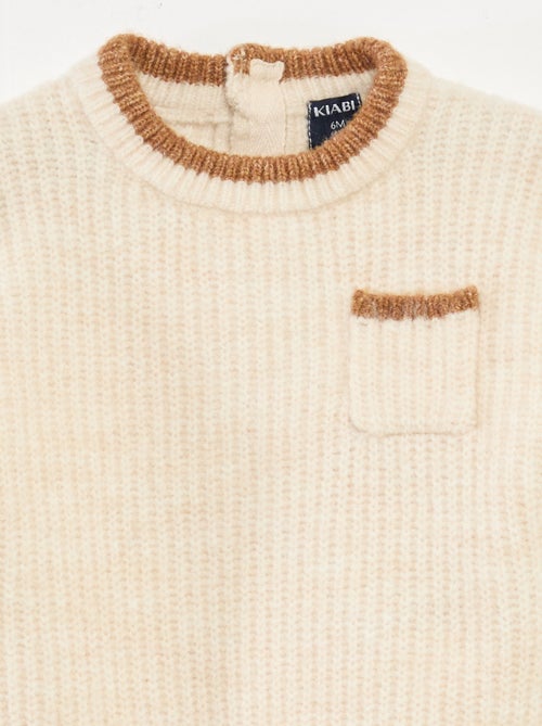 Jersey de cuello redondo bicolor - Kiabi