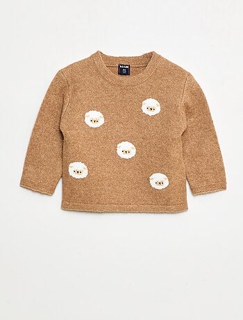 Jersey de cuello redondo con bordados