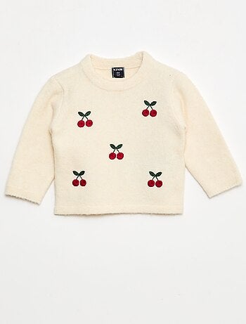 Jersey de cuello redondo con bordados