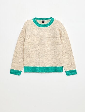 Jersey de cuello redondo con cenefa