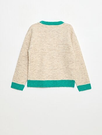 Jersey de cuello redondo con cenefa