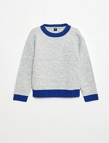 Jersey de cuello redondo con cenefa