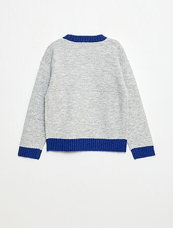 Jersey de cuello redondo con cenefa