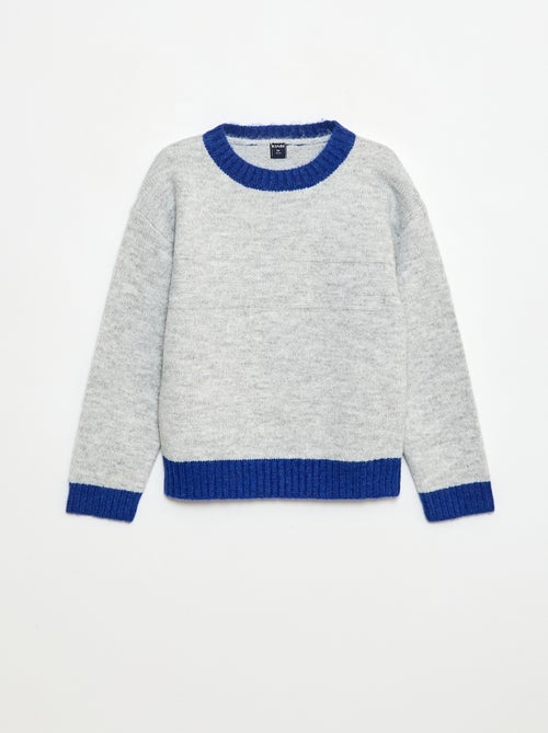 Jersey de cuello redondo con cenefa - Kiabi