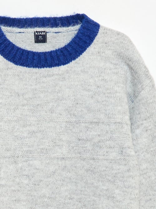 Jersey de cuello redondo con cenefa - Kiabi