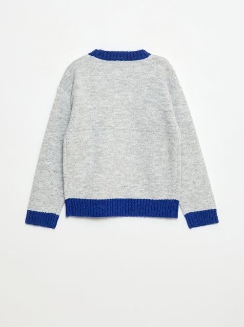 Jersey de cuello redondo con cenefa - Kiabi