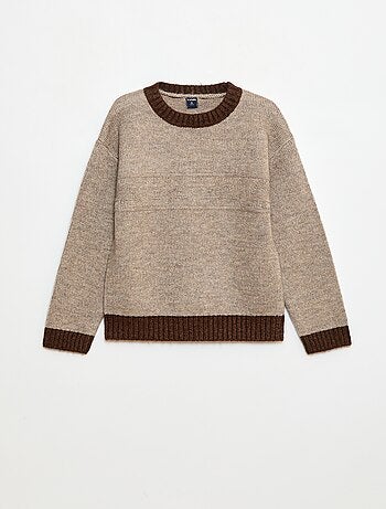 Jersey de cuello redondo con cenefa