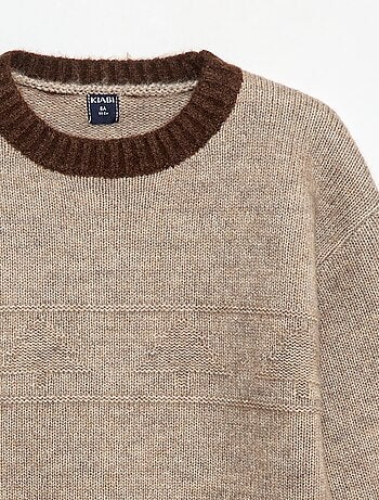 Jersey de cuello redondo con cenefa
