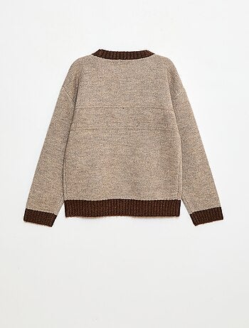 Jersey de cuello redondo con cenefa