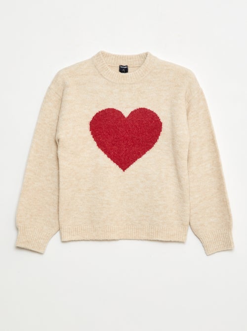 Jersey de cuello redondo con estampado - Kiabi