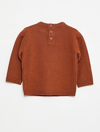 Jersey de cuello redondo con estampado de 'ciervo'