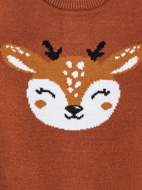 Jersey de cuello redondo con estampado de 'ciervo' - Kiabi