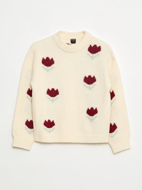 Jersey de cuello redondo con estampado - Kiabi