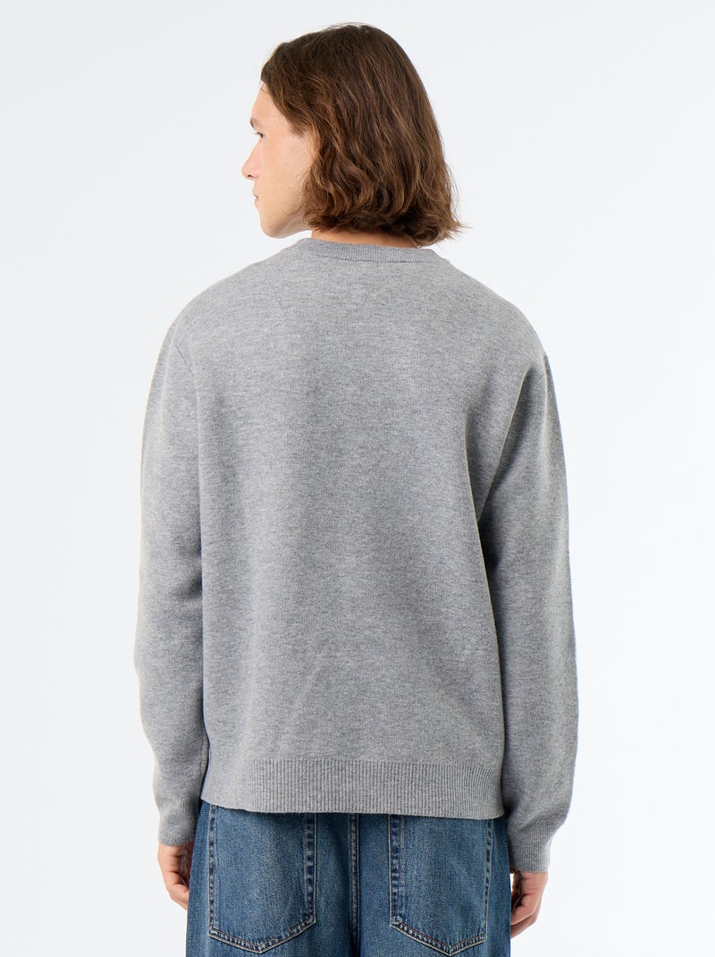 Jersey de cuello redondo con inscripciones Blanco - Kiabi