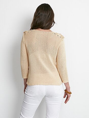 Jersey de cuello redondo con lazada de fantasía - Afibel