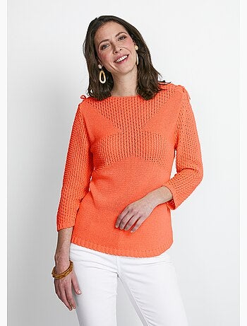 Jersey de cuello redondo con lazada de fantasía - Afibel