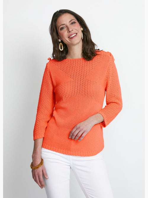 Jersey de cuello redondo con lazada de fantasía - Afibel - Kiabi