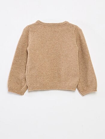 Jersey de cuello redondo con lazos liso